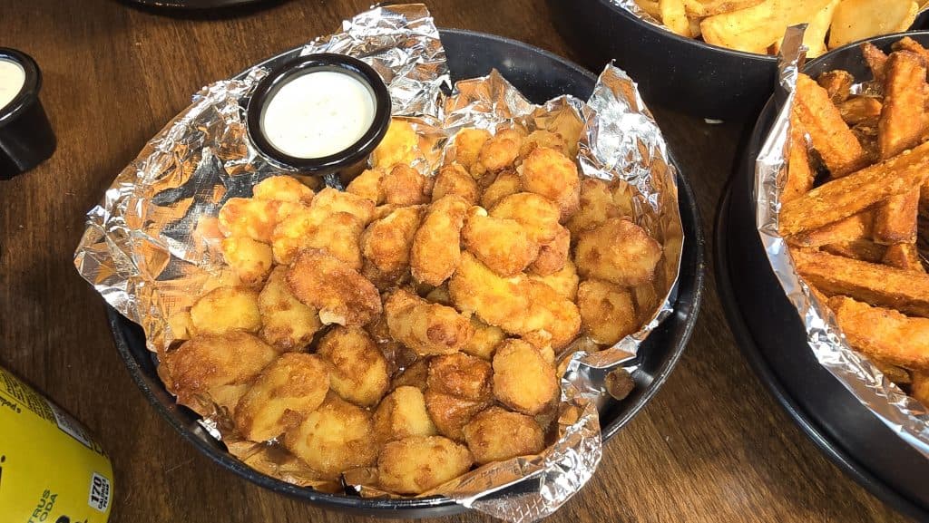 Beer-battered cheese curds